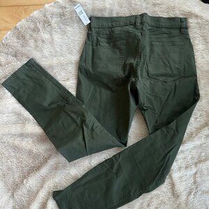 NWT Old Navy Mid Rise Rockstar Skinny Jeans Olive Green Womens 12R Tapered Fall